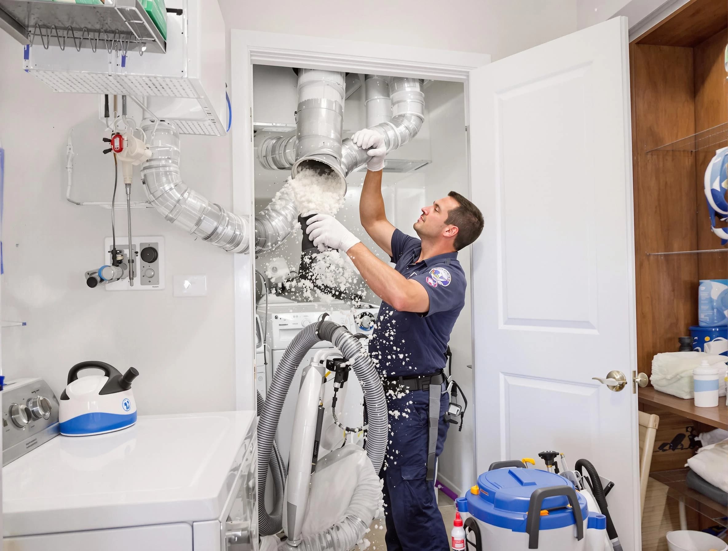 Somerville Dryer Vent Cleaning technician delivering thorough residential dryer vent cleaning service in Somerville